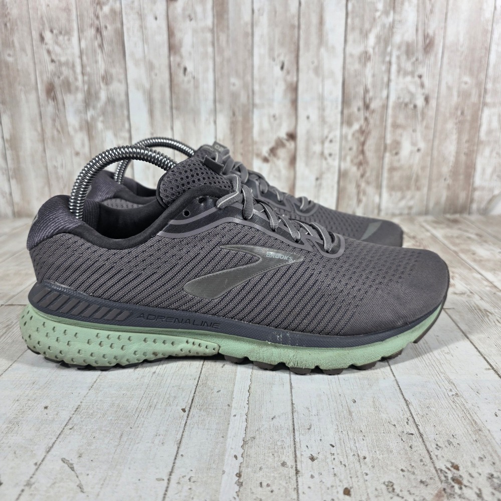 Brooks Adrenaline GTS 20 Womens 9 Grey Green Running Shoes 1202961B084